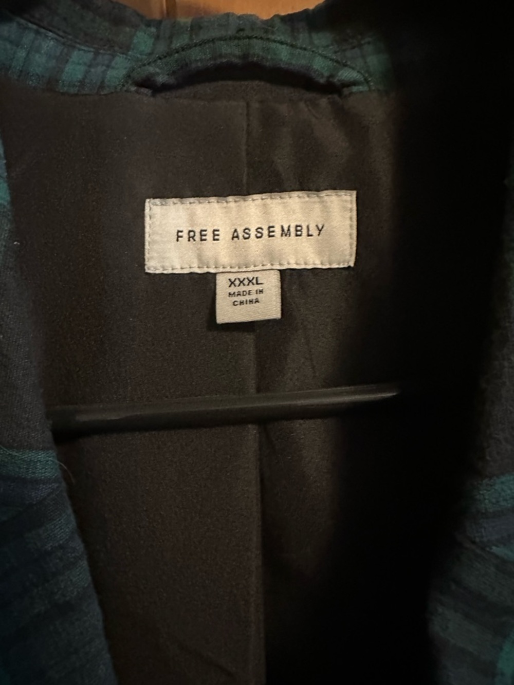 Heritage Plaid Double-Breasted Blazer Jacket - Teal/Black XXXL - Picture 9 of 9